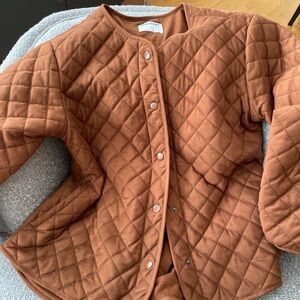 Old Navy Quilted Tan Varsity Jacket